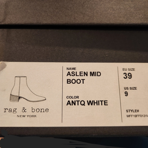 Rag & Bone Aslen Mid Boot Antique White Sz EU 39 US 8.5 & 9 $475 NIB - Picture 6 of 13